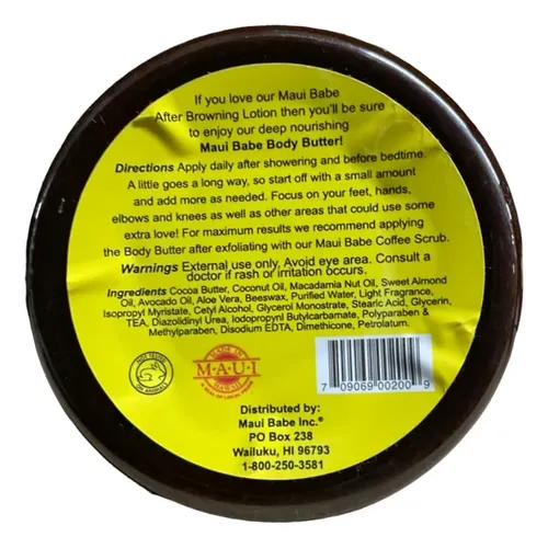 Manteca Corporal Maui Babe 240 Ml Hidratante Intensivo Con A