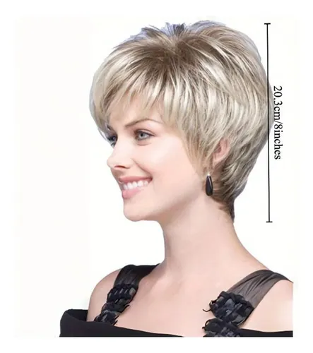 Peluca Bob Corta 8 Pulgadas Mujer