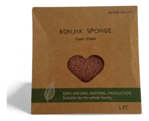 Esponja Konjac Natural Forma De Corazon Fibra Vegetal