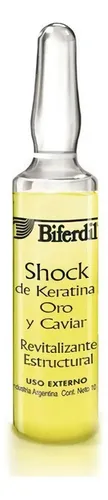 Biferdil Shock De Keratina Oro Y Caviar 12 Ampollas X 10 Ml