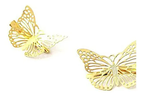 Broches Pelo Con Purpurina 12 Uds. Mariposa Tks