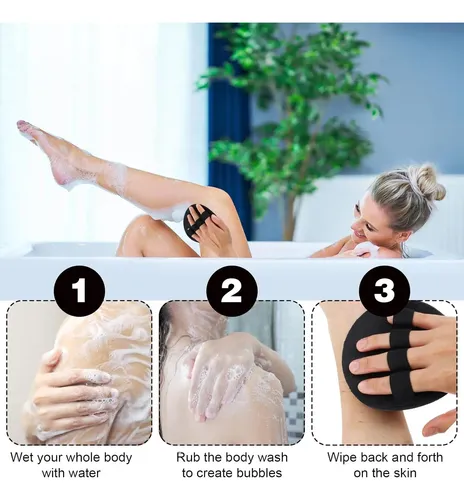 Guantes Exfoliantes Para Baño Y Ducha Color Blanco X4