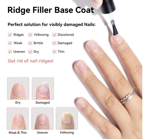 Fortalecedor De Uñas Nailshion Ridge Filler Base Coat 3 En 1