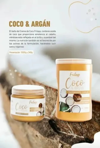 Baño De Crema Frilayp Profesional Argan Y Coco 1kg X6un