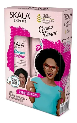 Skala Crespo Divino Kit Shampoo y Acondicionador Vegano Rulos Pelo