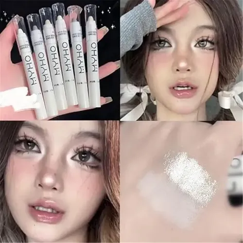 Set De 3 Lápices Resaltador Sombra Ojos Delineador Barra Cre Blanco