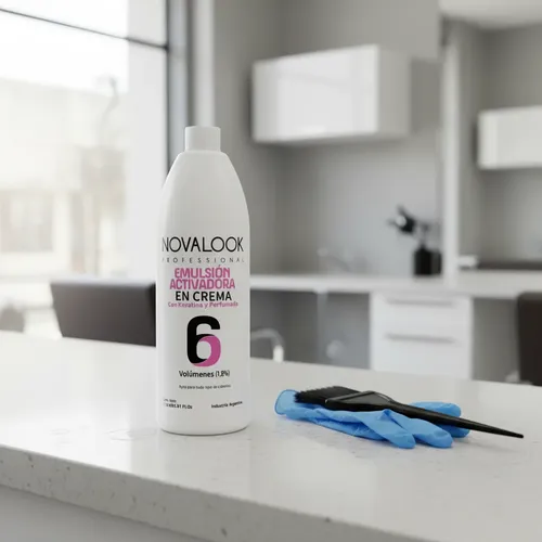 Crema Oxidante 6 Vol Con Keratina Novalook X1 Litro
