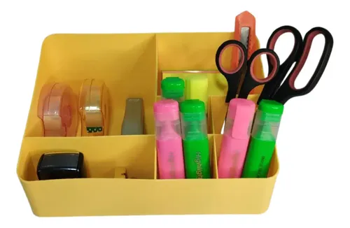 Organizador Maquillaje Hants Polipropileno Amarillo 24x16x12cm
