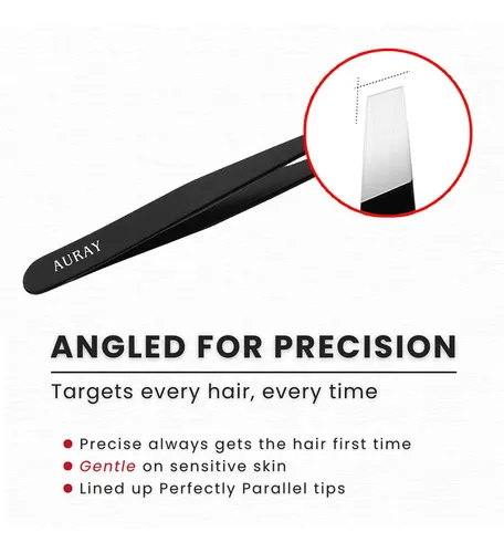 Pinza Profesional Para Cejas Negra Acero Inoxidable
