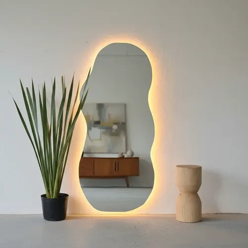 Espejo Irregular Bordes Pulidos Con Luz Led 150×80
