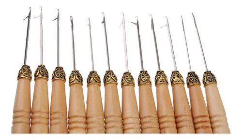 12pcs Extensión Del Cabello Gancho Herramienta De Tracción .