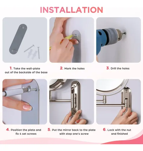 Espejo De Maquillaje Vorremirr Montado En Pared Con Aumento