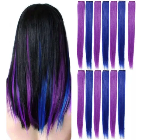 Extensores De Pelo Con Broches Para Fiestas De Colores, 13 U