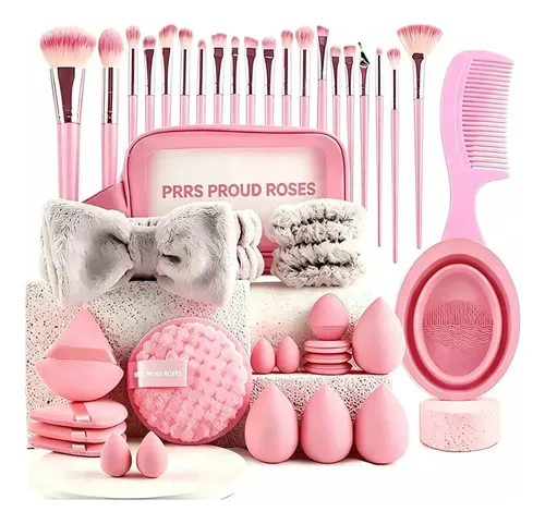 43pcs Brocha Para Maquillaje Profesional Esponjas Maquillaje