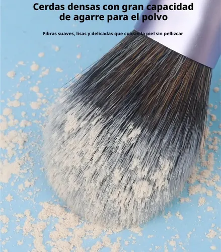 Kit 14 Brochas Maquillaje Portátiles Negro Morado
