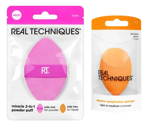 Esponja Y Polvo Para Mezclar Maquillaje Puff Real Techniques