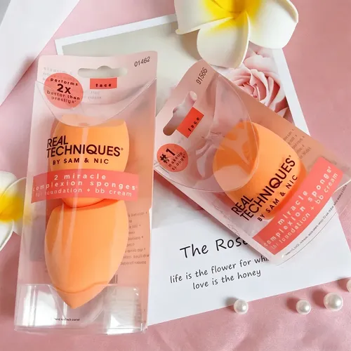 Set De 2 Esponjas Para Mezclar Maquillaje Y Belleza Naranja Mini