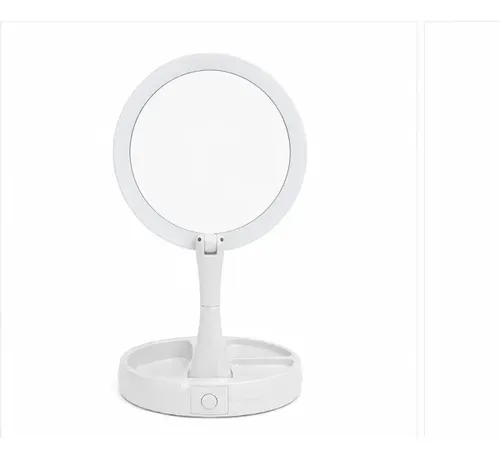 Espejo Maquillaje Led Con Luz Base Organizadora De Mesa