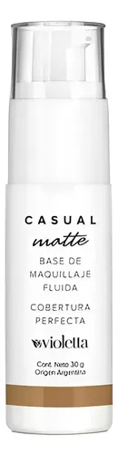 Base de Maquillaje Fluida Violetta Casual Mate Tono 05 Soft Tan por 30g