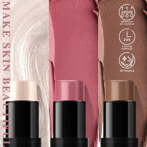 Set Iluminador En Barra Newbang Cream Blush Contour