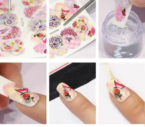 Stickers Tattoo Al Agua Pack 5 Planchas Grandes Nail Art