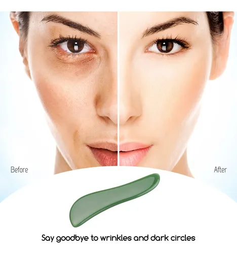 Natural Jade Gua Sha Tools For Face, Neck, Color .