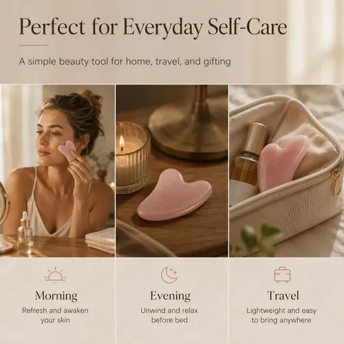 Piedra Gua Sha Cuarzo Rosa Facial Y Corporal