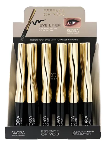 Delineador Líquido Negro Ojos Pluma Skora Caja 24 Unidades