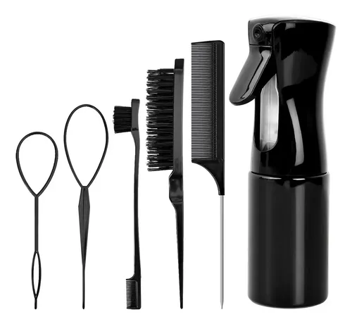 Set De Peines Y Cepillos Con Botella Spray Para Cabello