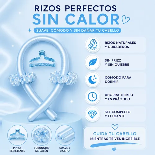 Modelador Buclera De Pelo Sin Calor Antifrizz Onduladora