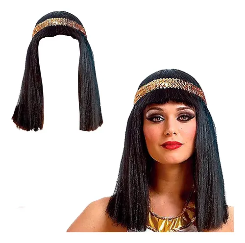 Peluca Egipcia Cleopatra Cotillon Disfraz Fiesta Carioca