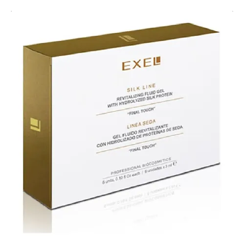 Gel Fluido Revitalizante Exel con Proteínas de Seda para Rostro y Cuello