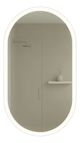 Espejo Ovalado Píldora Led 70x40cm Dimerizable Botón Táctil