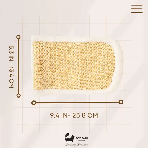 Manopla De Masaje Exfoliante De Bambú Y Algodón Natural