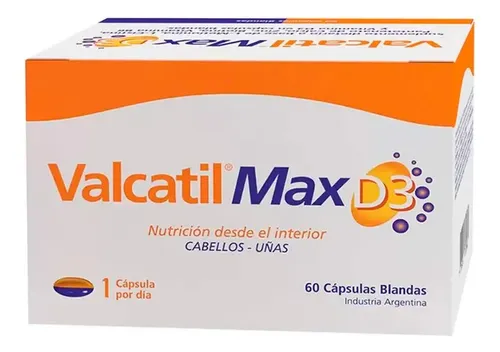 Valcatil Max D3 60 Capsulas Blandas Suplemento Cabellos Uñas