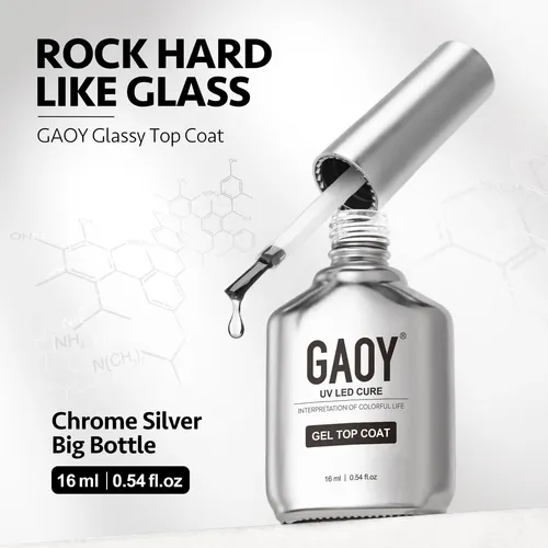 Conjunto Gel Top Coat Y Base Coat Peel Off Gaoy 16ml 2 Pcs