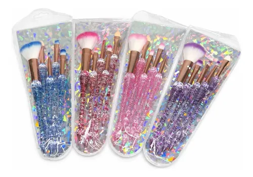 Set De Brochas Glitter X5 Maquillaje Profesional Facial Ojos