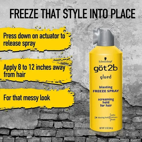 Got2b Glued Blasting Freeze Fijador Pelo Pelucas 12 Onzas