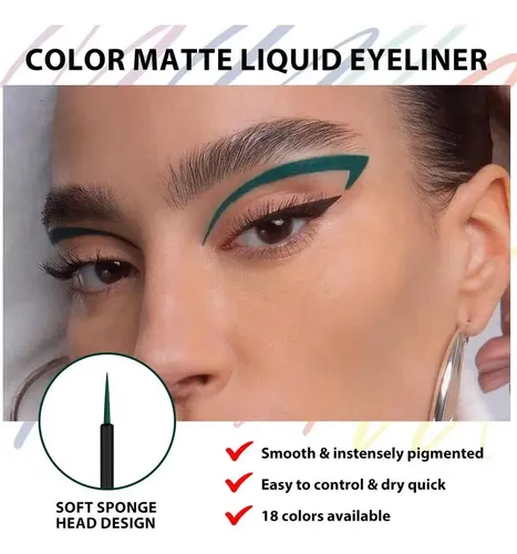 Delineador De Ojos Líquido Verde Oscuro Evpct 1pcs
