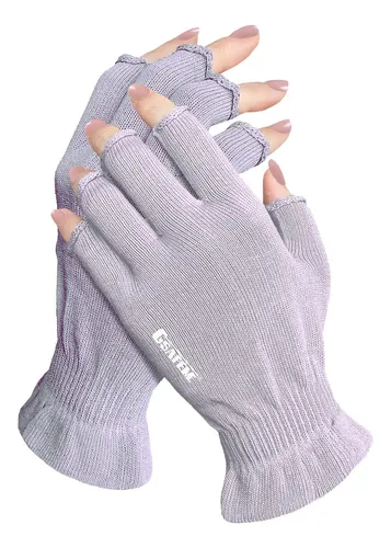 Guantes Algodón Sin Dedos Morados Hidratantes Para Dormir