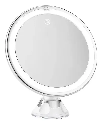 . Espejo Led 360, Maquillaje Flexible Con Ventosa Y Aumento