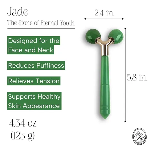 Rodillo Facial Jade Verde Masajeador Para Rostro Y Cuello