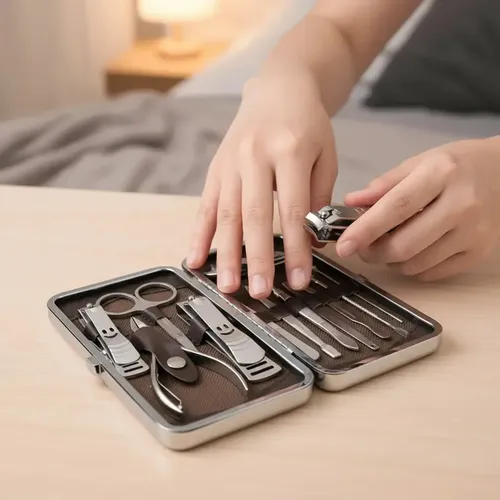 Set Manicura Alicate Pinza Tijera Corta Uñas + Estuche