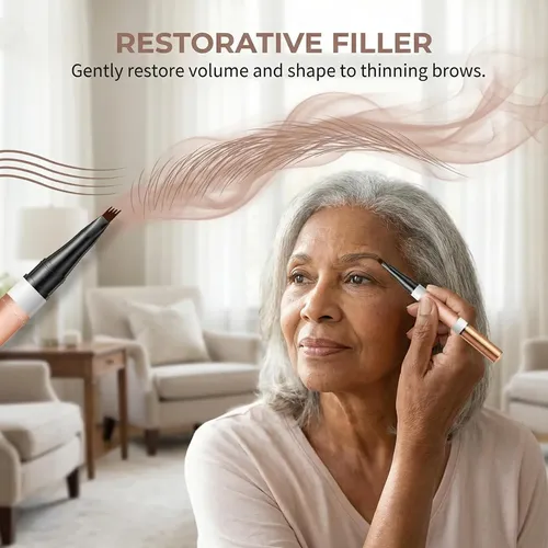 Delineador De Cejas 4 Puntas Marrón Oscuro Impermeable
