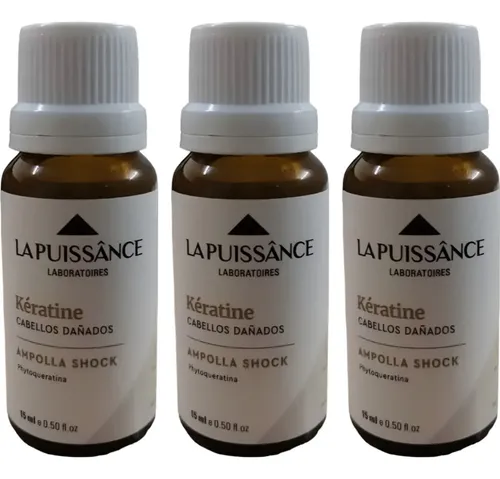 Ampolla La Puissance Keratine Shock Cabellos Dañados 15ml X3