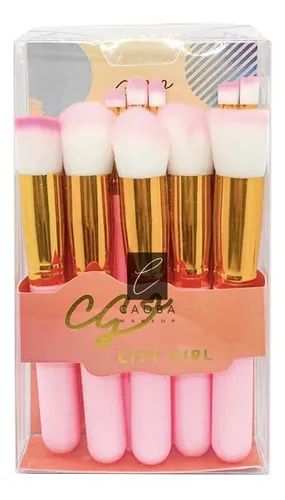 Set De Brochas Kabuki 10 Piezas Para Maquillaje Colores