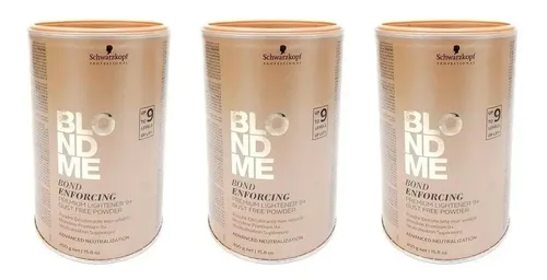 3 Polvos Decolorante Blondme Schwarzkopf 450g