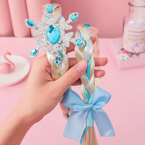Diadema De Pelo Trenzado Para Disfraz De Princesa Peluca De  Azul