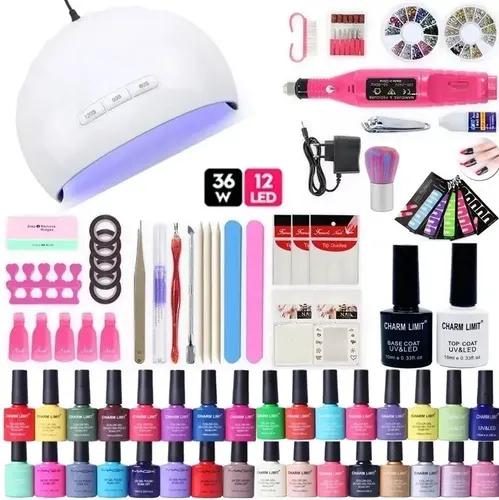 Kit Inicial X41 Completo Cabina Torno Esmaltados Uñas Semi