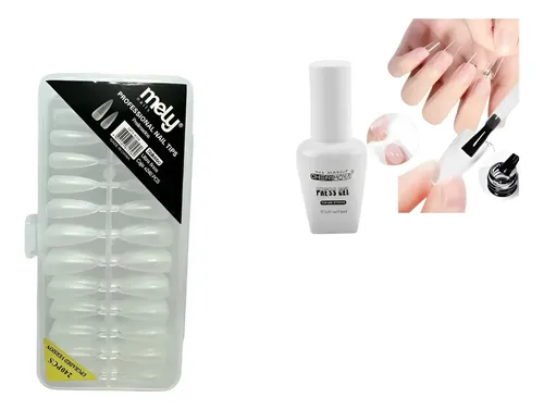 Tips Para Soft Gel Matte Cortos + Press Cherimoya 15ml Matte Stiletto